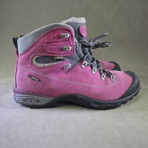 Asolo Tacoma GV Boots Womens Size 8 Pink Suede Gore Tex Vibram Hiking Anti Shock - Picture 7 of 11
